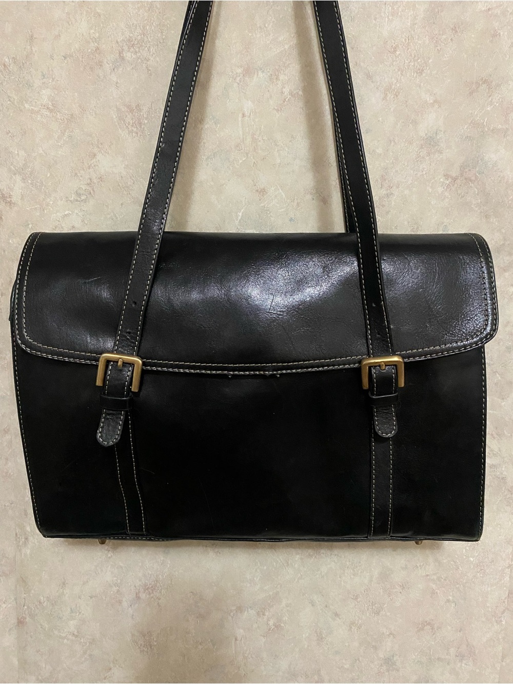 black leather work school handbag giani bernini